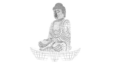 佛祖 佛像 如来佛 莲花佛像 敦煌 雕_董玉方作品_人物其他_cg模型网