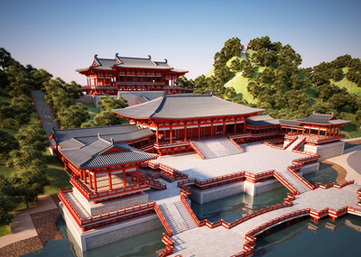 中式唐代宫殿寺庙大雄宝殿皇宫_qqingang2010作品_建筑历史建筑建筑