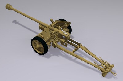 防空炮 高射炮 远程炮 防御炮 军事模型_massimo作品_武器火炮器械_cg
