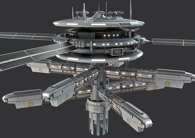 科幻空间站 科幻堡垒 scifi太空站 中转站 母舰 航天站 ufo宇宙飞船