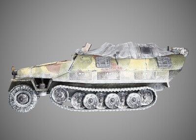 pbr 二戰德國sdkfz71半履帶牽引車 裝甲車 裝甲運兵車 步兵戰車 運輸