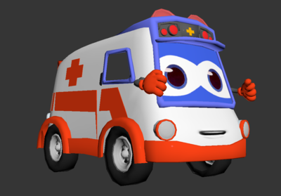 卡通救护车简模