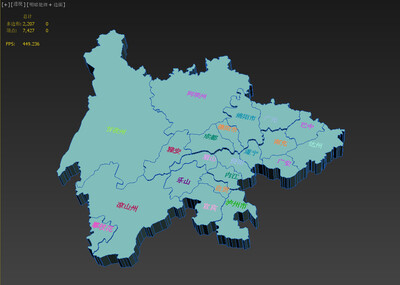 四川省 地图板块 三维地图板块 省份模型