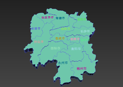 湖南省 地圖板塊 三維地圖板塊 省份模型