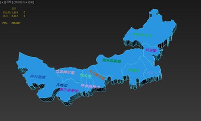 内蒙古地图板块三维地图板块省份模型