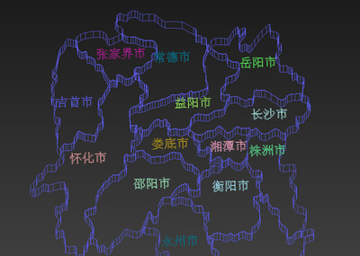湖南省 地图板块 三维地图板块 省份模型