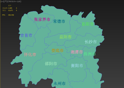 湖南省 地图板块 三维地图板块 省份模型