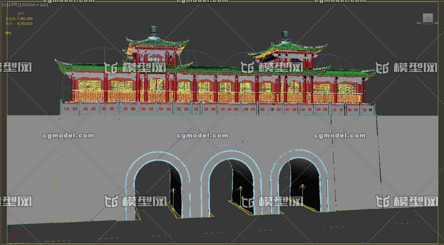 古建 城墙模型-历史建筑模型库-3ds Max(.max)模型下载-cg模型网