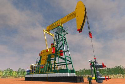 pbr抽油机,开采石油,磕头机,石油钻井,写实类,带fbx格式