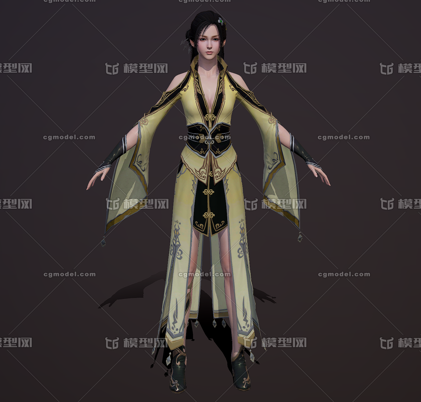 汉服美女 古装模型-女人模型库-3ds Max(.max)模型下载-cg模型网
