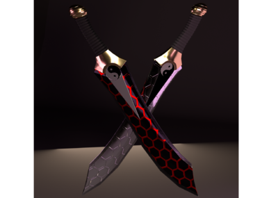 红a_干将莫邪_白金之星作品_武器冷兵器_cg模型网