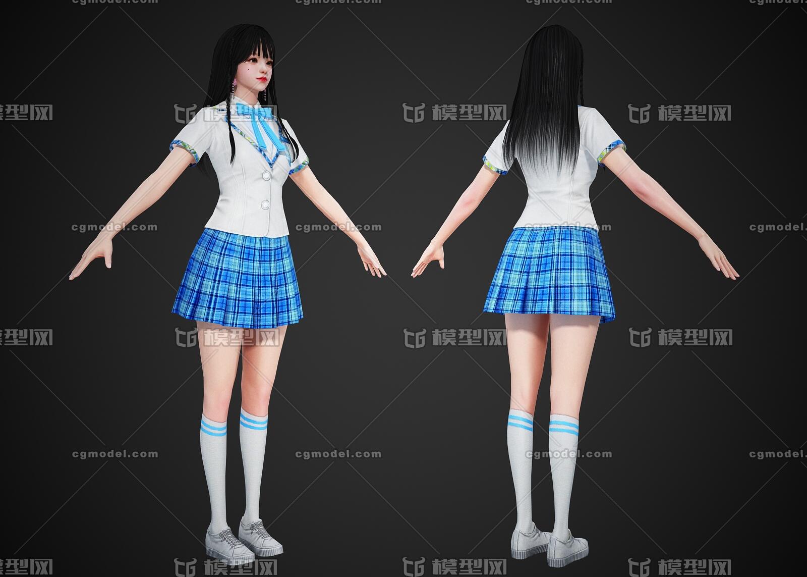 写实美女校服女孩美人小姐姐御姐jk制服 韩风高挑身材少女高中生 Cg模型网 Cgmodel 三维设计师交流互动平台 专注多品类3d模型下载 原创作品分享 软件学习