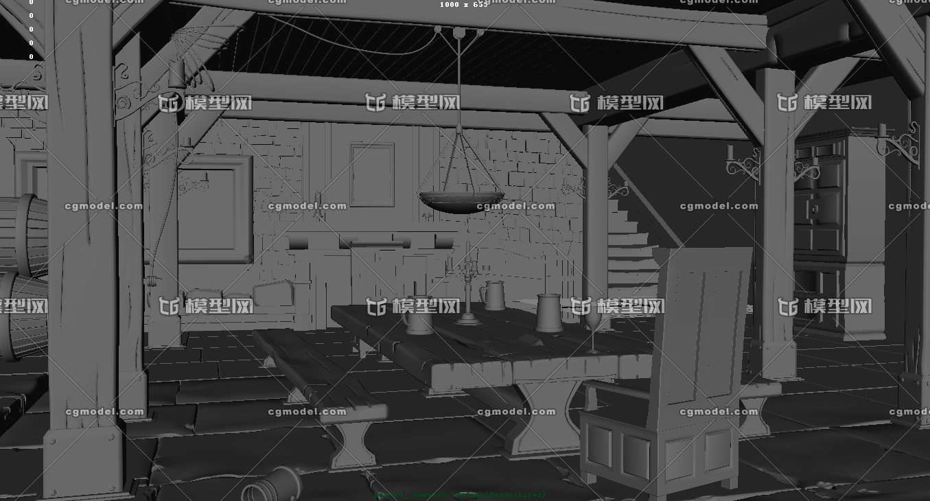 古代建筑场景模型-古代场景模型库-Maya(.ma/.mb)模型下载-cg模型网