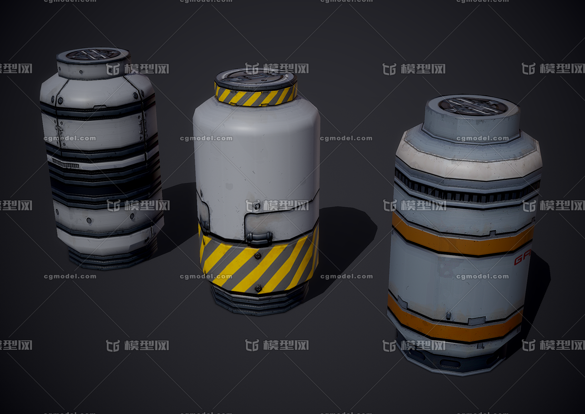 次世代 pbr 科幻容器 科幻罐子 桶 科幻 太空箱 储气罐 油罐 氮气罐