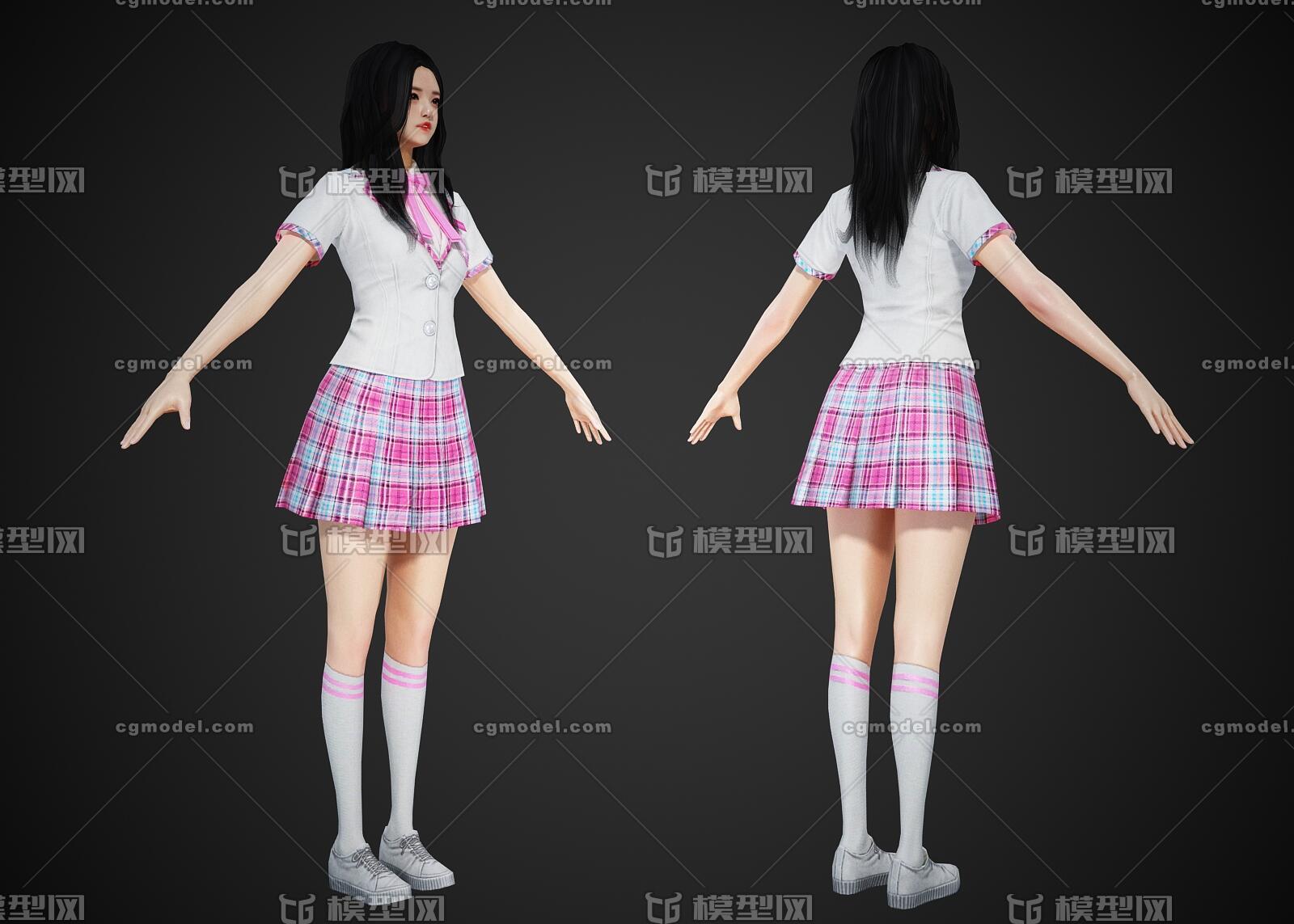 Pbr 美女校服女孩美人小姐姐御姐jk制服 韩风高挑身材少女高中生 Cg模型网 Cgmodel 三维设计师交流互动平台 专注多品类3d模型下载 原创作品分享 软件学习