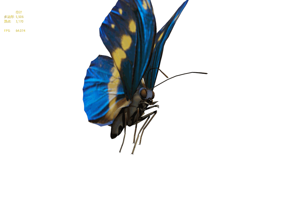蝴蝶循环飞蓝蝶