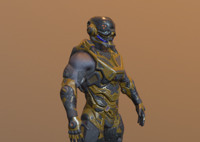 次时代 pbr 未来 战士 盔甲 钢铁 机械 战甲