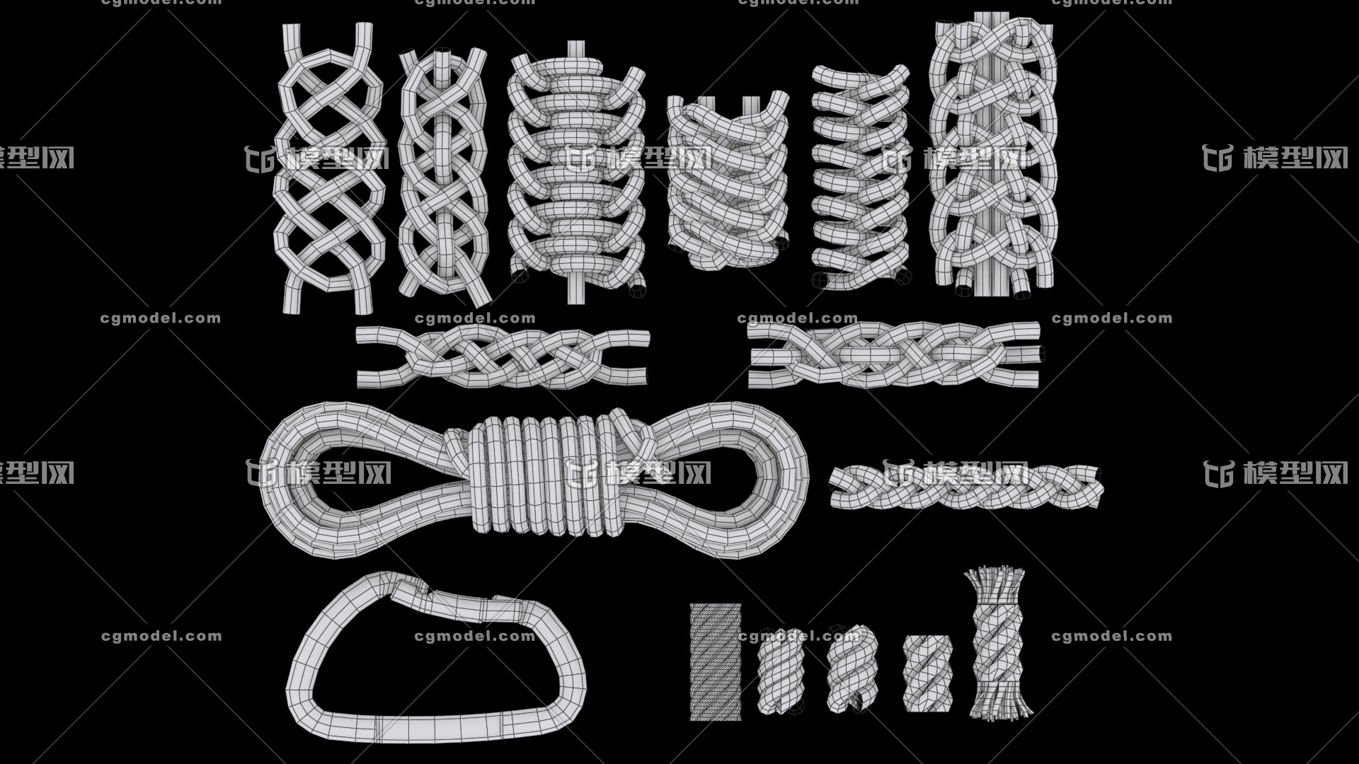 绳结 绳子粗绳子,麻绳,卷绳,绳索_justin_作品_场景场景部件_cg模型网