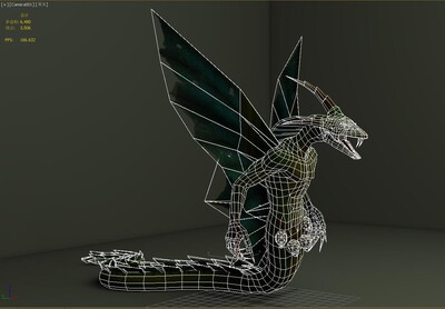 蛇妖 蛇精 蛇怪 飞蛇 蛟 带绑定 带动画 max2014 fbx