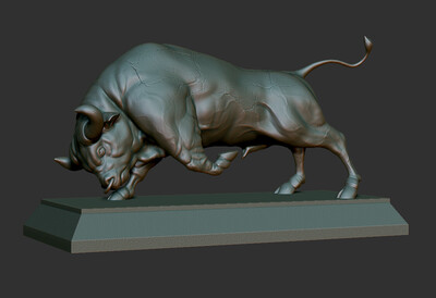 中式雕塑模型 公牛 旺牛 招财牛(3d打印模型)