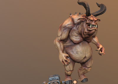 次时代 pbr 胖子 恶魔 野猪 怪物 生物 boss 野怪 石锤