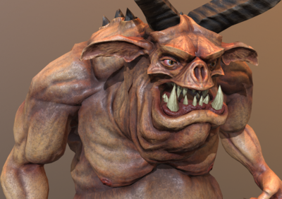 次时代 pbr 胖子 恶魔 野猪 怪物 生物 boss 野怪 石锤