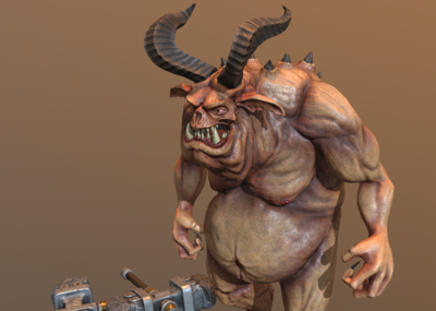 次时代 pbr 胖子 恶魔 野猪 怪物 生物 boss 野怪 石锤