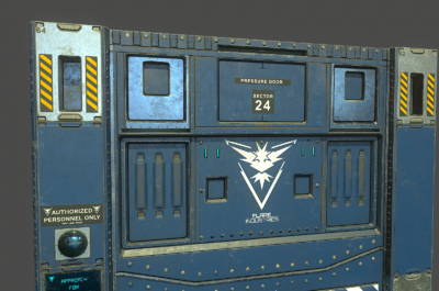 074 pbr次世代 科幻大门 舱门 通道门 连接门 scifi 太空船门 模块门