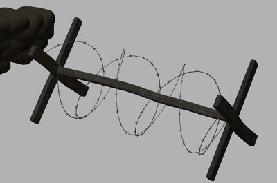 铁丝网 沙包沙包战壕 带刺铁丝网 地堡 战壕哨塔