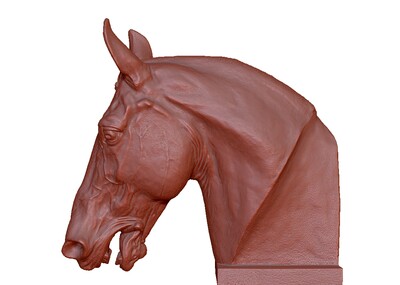 写实马头模型-超精细-雕塑原件扫描