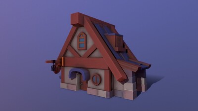 卡通小屋 小房子 卡通建筑 q版建_xzh呵呵作品_建筑私人住宅_cg模型网