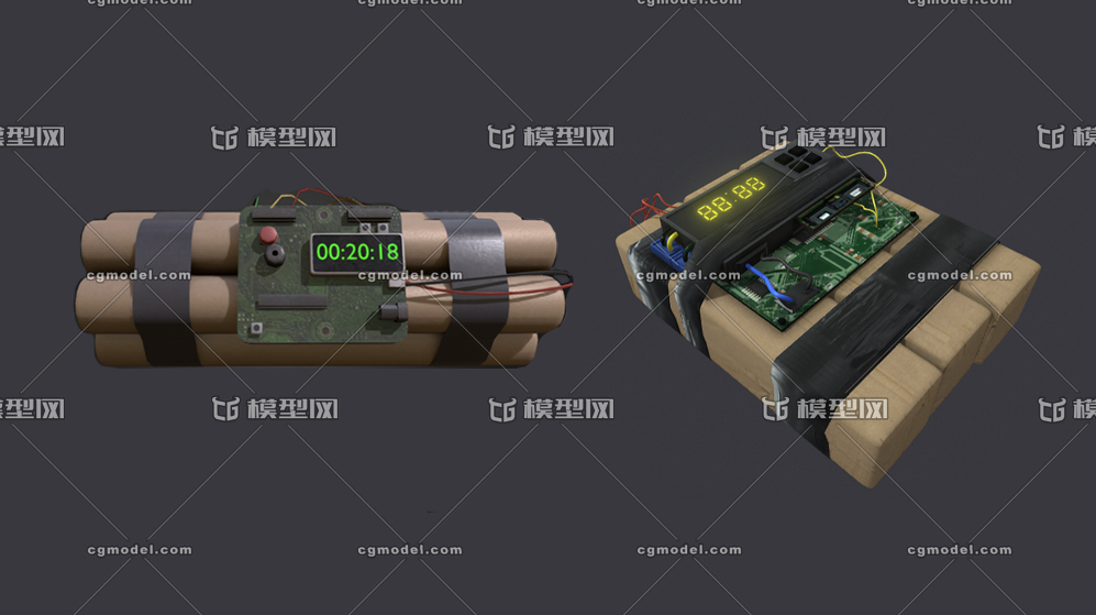 pbr  c4 炸弹  定时炸弹   游戏道具   tnt炸弹  特种武器 高爆炸