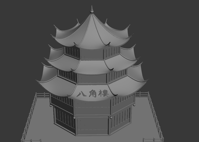 八角楼 塔楼 楼_liusichao作品_建筑历史建筑建筑历史建筑_cg模型网