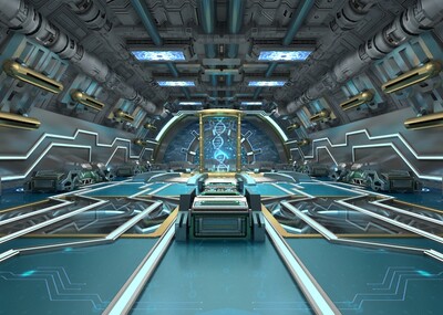 写实科幻未来空间场景,科幻世界,虚拟,现代,高科技,实验室,空间站