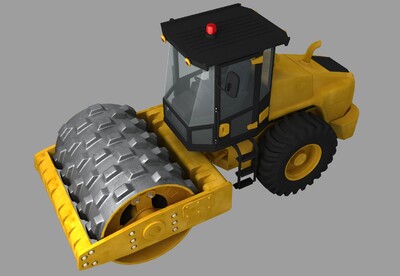 羊足蹍压路机 建筑机器 工程车 修路机 压马路 施工机械 趟平机 平地