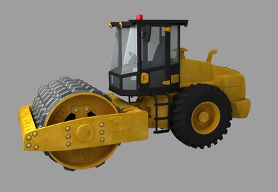 羊足蹍压路机 建筑机器 工程车 修路机 压马路 施工机械 趟平机 平地