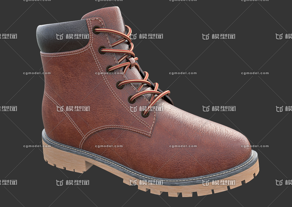 真皮皮鞋 鞋子 穿戴用品 _heikeji作品_生活用具体育用品_cg模型网