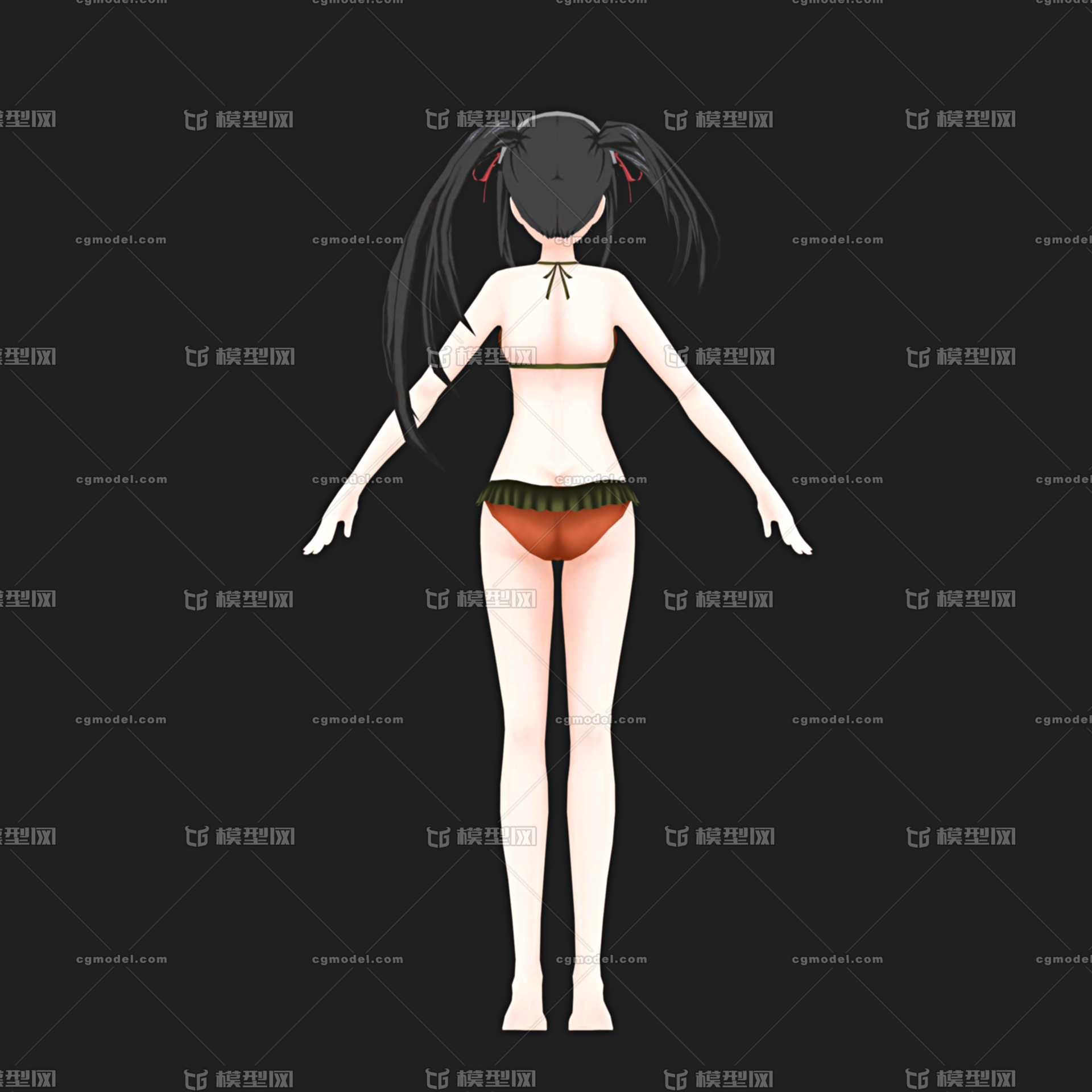时崎狂三泳装 Cg模型网 Cgmodel 三维设计师交流互动平台 专注多品类3d模型下载 原创作品分享 软件学习