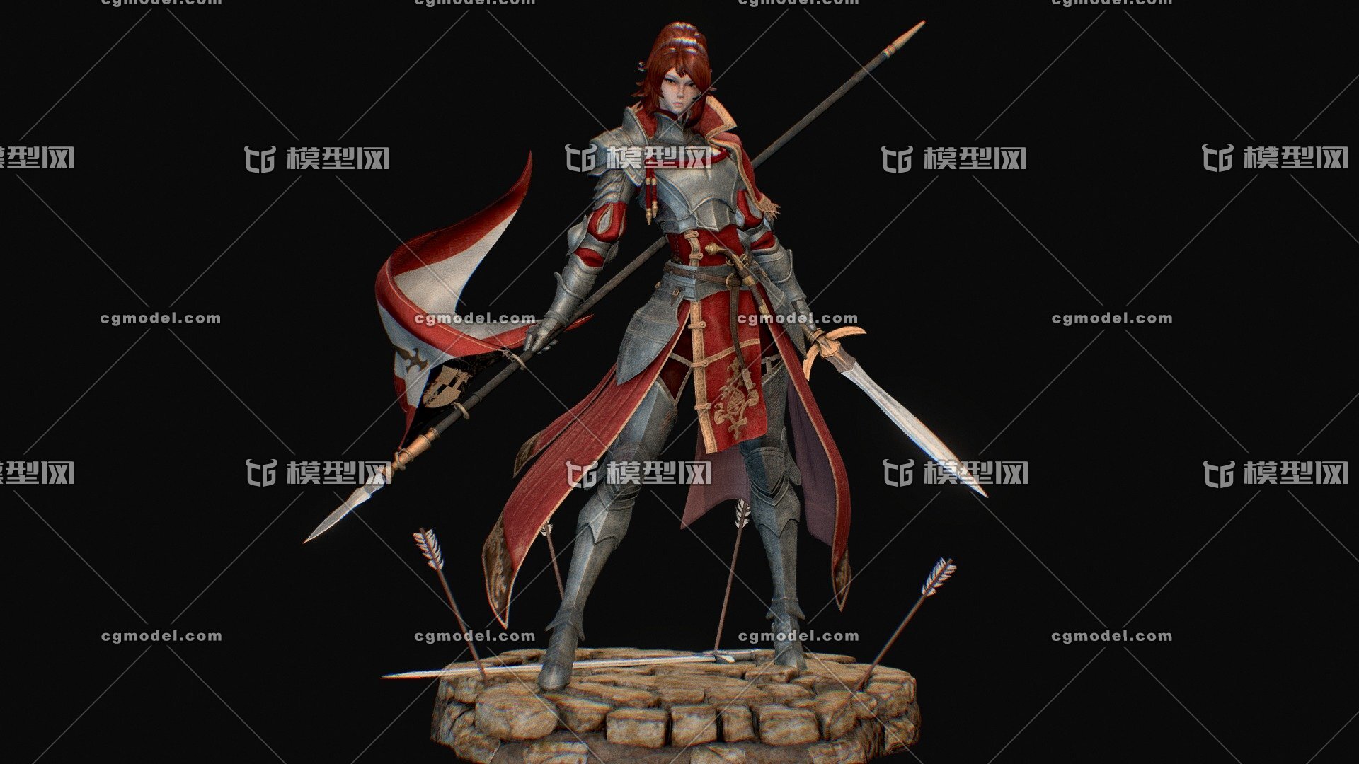 女武士 女武神  女将军  女战士 女骑士  pbr