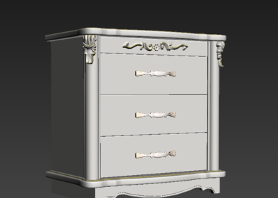 欧式风格 白色雕花描金 床头柜 三抽屉 柜子 小茶几 有抽屉