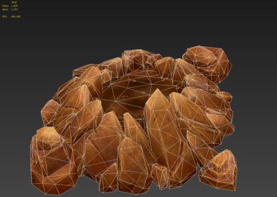 地裂 裂缝 山缝 山石 岩石 石_加油武汉2020作品_石头植物石头_cg模型