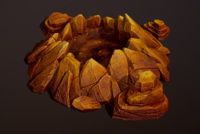 地裂 裂缝 山缝 山石 岩石 石_加油武汉2020作品_石头植物石头_cg模型