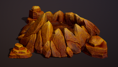 地裂 裂缝 山缝 山石 岩石 石_加油武汉2020作品_石头植物石头_cg模型