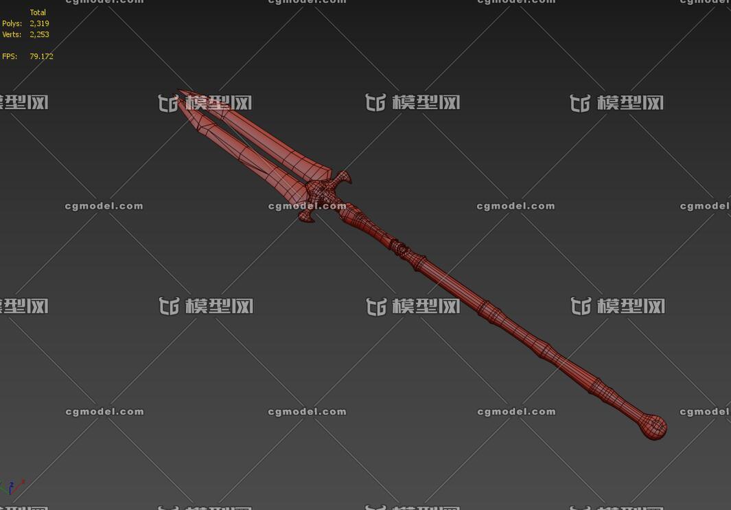 Pbr次世代长矛长枪冷兵器古代武器古代兵器步兵武模型 冷兵器模型库 Obj Obj Mtl 模型下载 Cg模型网
