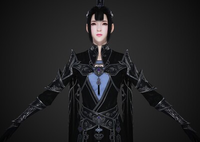 pbr 古装女侠 汉服美女 美人 女杀手 女刺客 小姐 古装美人 古代人物