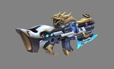 私人订制 黄金武器 传说神器 橙色 暗金兵器 中国龙 盘龙机枪