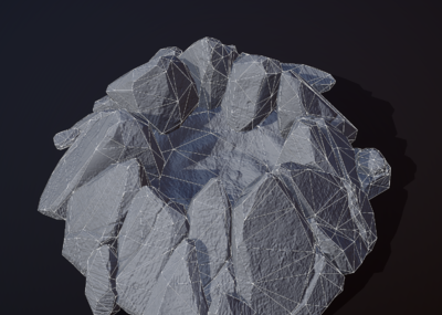 地裂 裂缝 山缝 山石 岩石 石_加油武汉2020作品_石头植物石头_cg模型