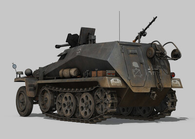 次时代写实二战德军反坦克装甲车模型