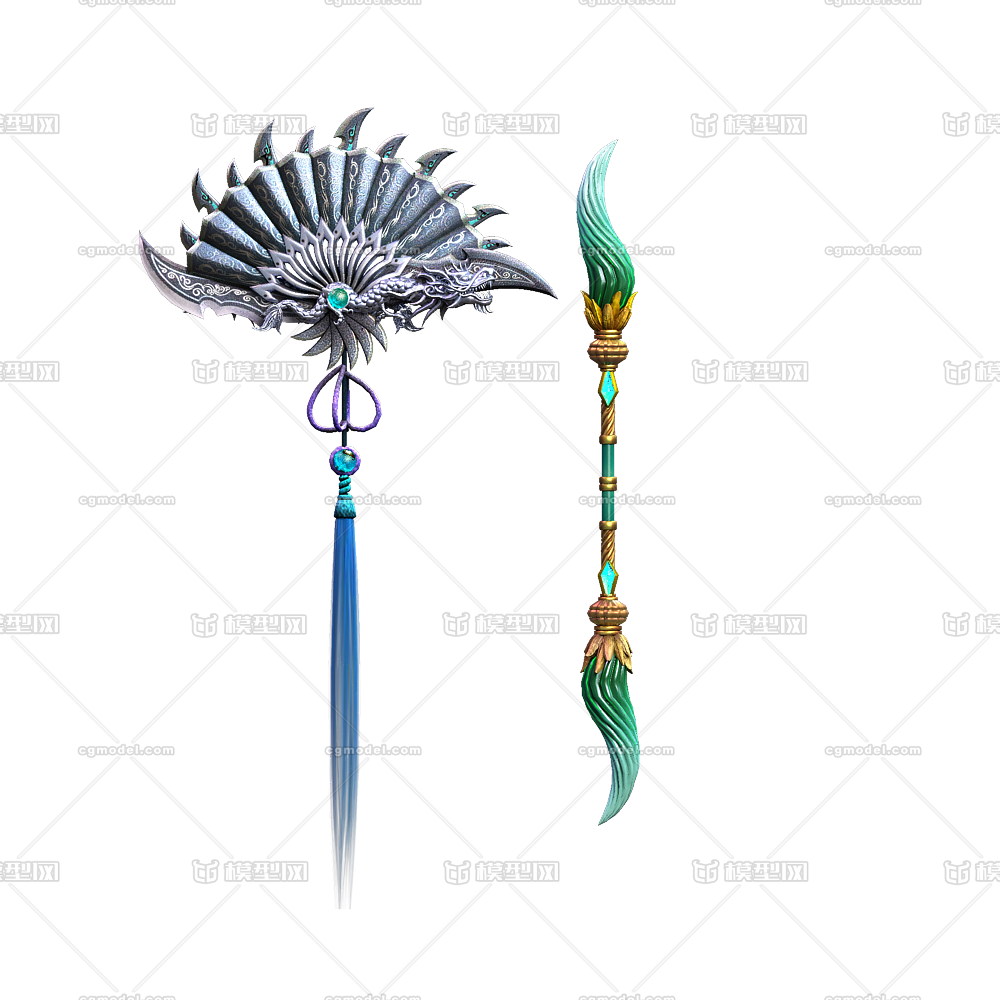 武器,扇子,浮尘,刷子,毛笔,影视武器,三渲二武器,大刀,大剑,神剑,屠龙