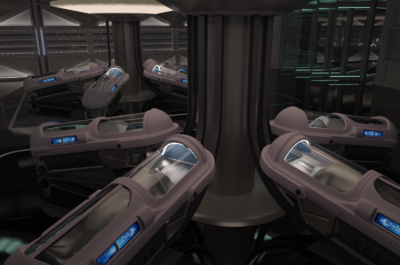 飞船 休眠舱 冷冻仓 医疗仓 科幻场景 vr场景